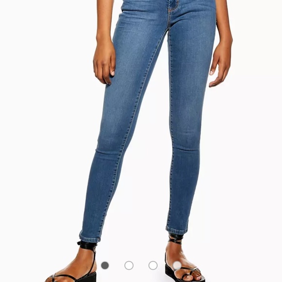 Topshop Leigh Jeans Mid Blue - Picture 4 of 7